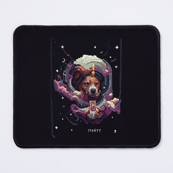 Item preview, dog in space #13 animal tarot card designed and sold by AiAnimalCards.