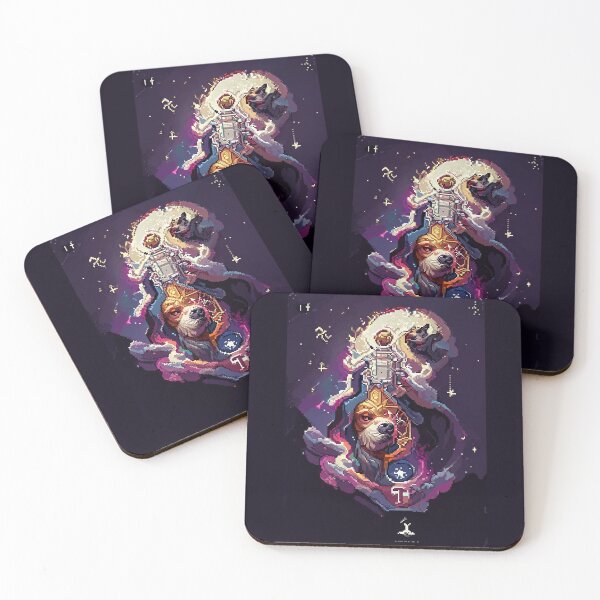 Item preview, dog in space #14 animal tarot card designed and sold by AiAnimalCards.