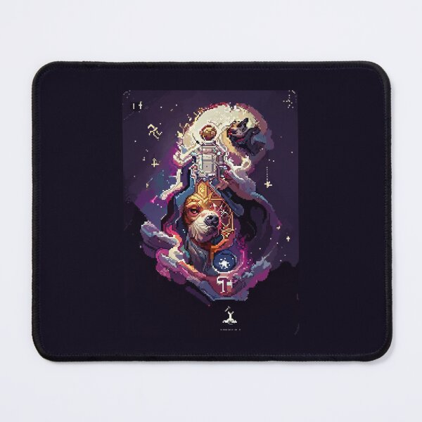Item preview, dog in space #14 animal tarot card designed and sold by AiAnimalCards.