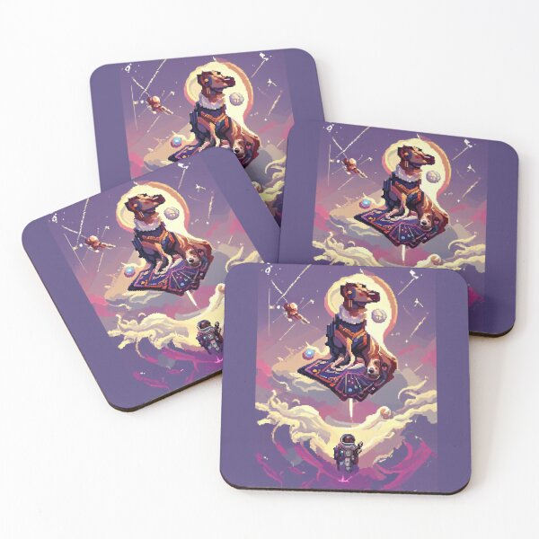 Item preview, dog in space #15 animal tarot card designed and sold by AiAnimalCards.