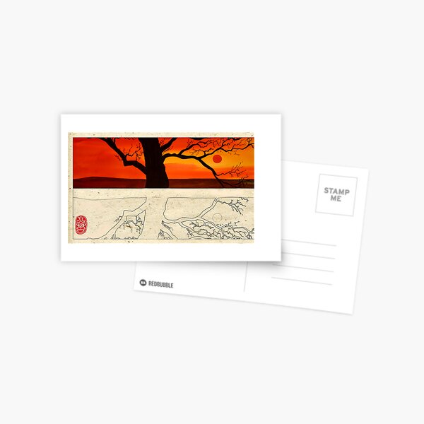 Red Sunset Postcard