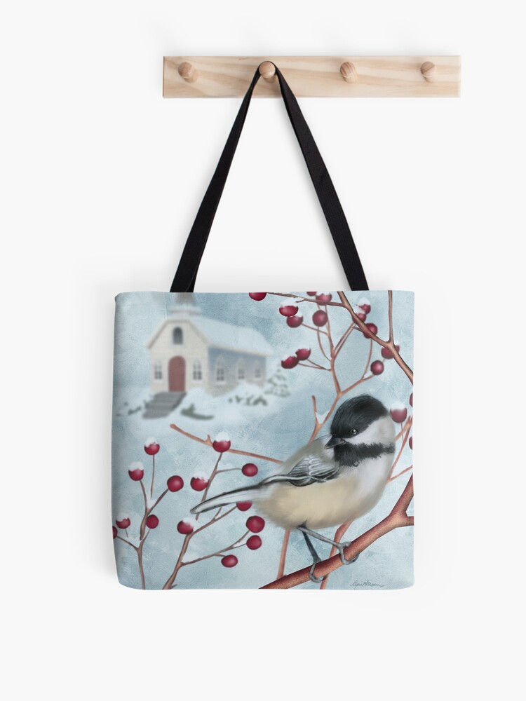 Thumbnail 1 of 2, Tote Bag, Winter Scene I designed and sold by aprilmoen.