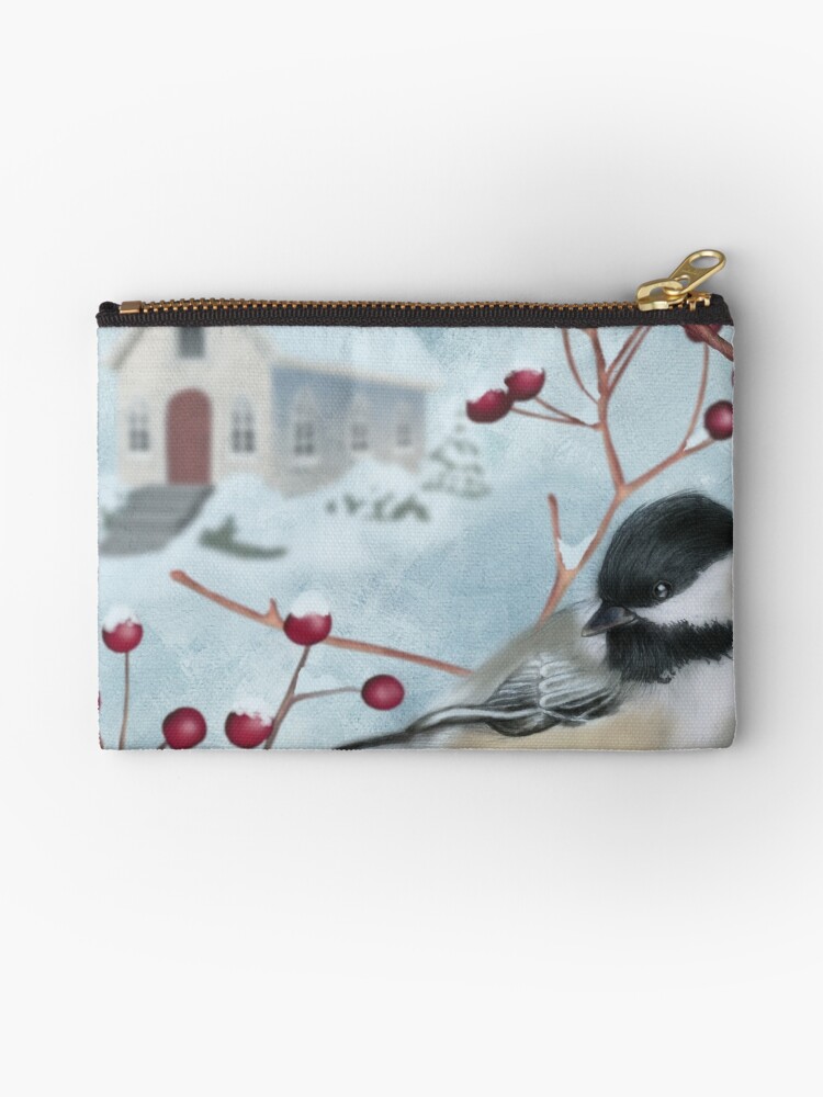 Thumbnail 1 of 4, Zipper Pouch, Winter Scene I designed and sold by aprilmoen.