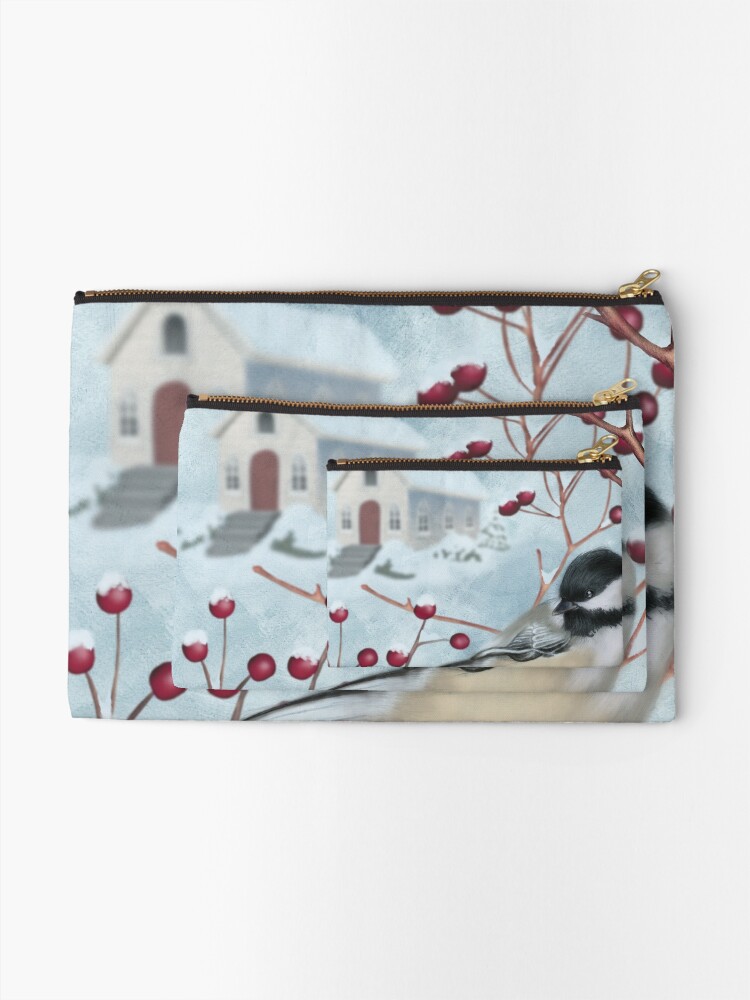 Thumbnail 2 of 4, Zipper Pouch, Winter Scene I designed and sold by aprilmoen.