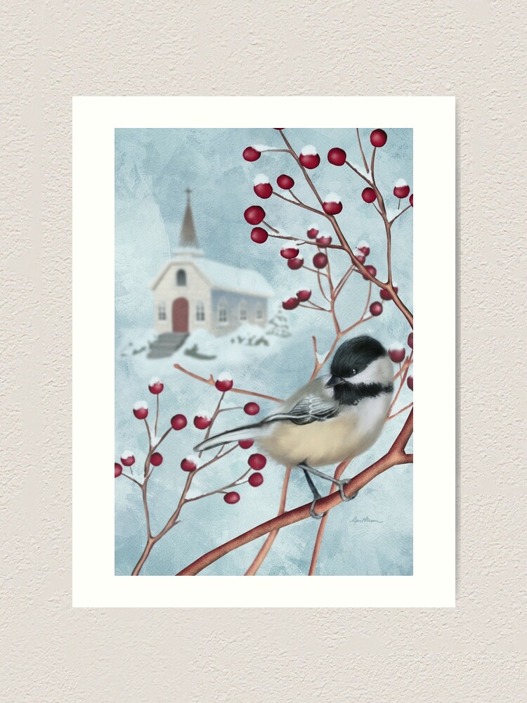 Thumbnail 1 of 3, Art Print, Winter Scene I designed and sold by aprilmoen.