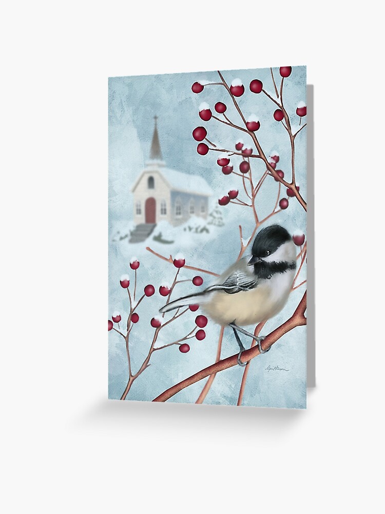 Thumbnail 1 of 2, Greeting Card, Winter Scene I designed and sold by aprilmoen.