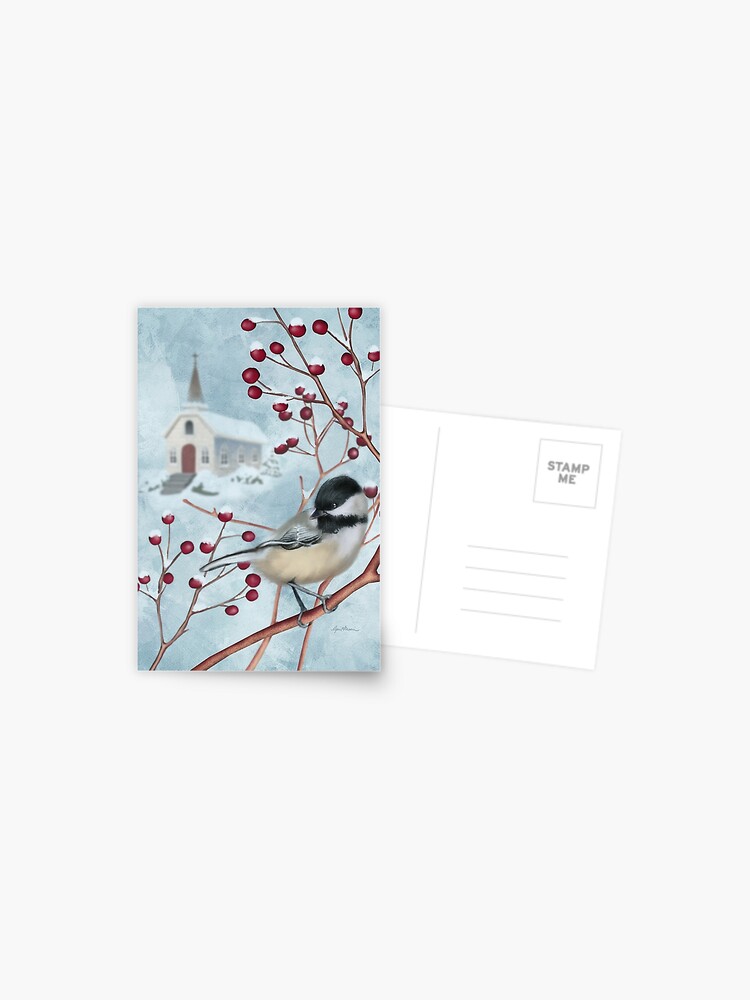 Thumbnail 1 of 2, Postcard, Winter Scene I designed and sold by aprilmoen.