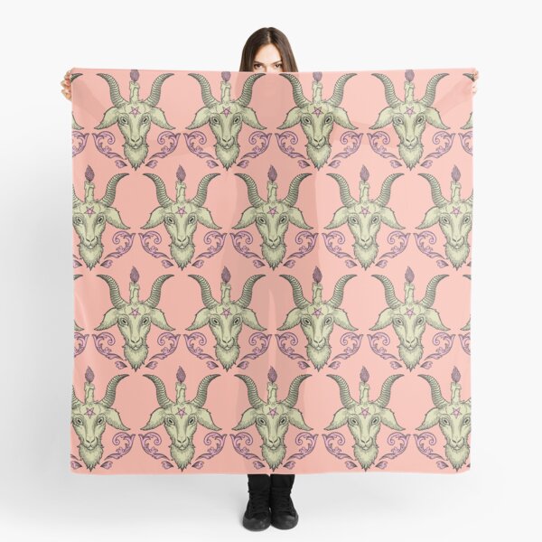 Pink Baphomet Damask Scarf