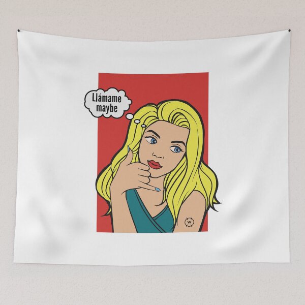 Item preview, Funny Llámame Maybe Pop Art Material Girl designed and sold by wingstar.