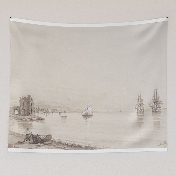 Item preview, View of a bay with numerous sailing-ships   - Ivan Konstantinovich Aivazovsky  designed and sold by TeeARTHY.