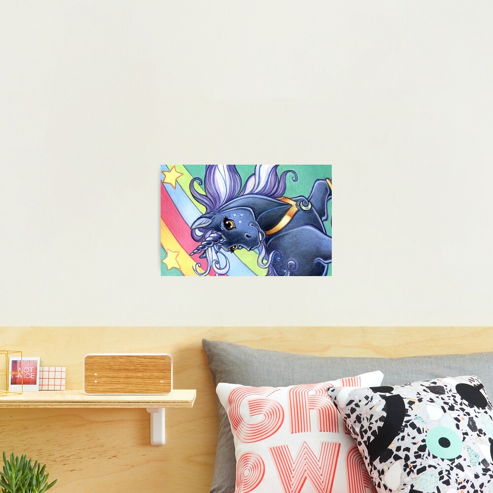 Midnight Unicorn Pony Photographic Print