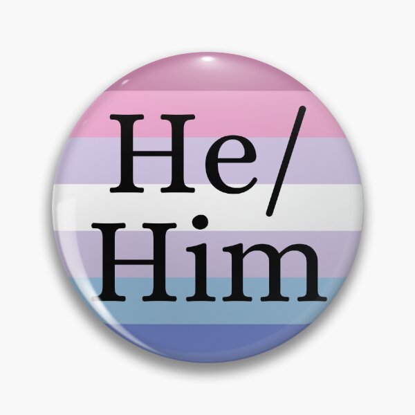 Item preview, He Him Bigender Pronoun Gender Identity Bigen Pin designed and sold by prideXrainbow.