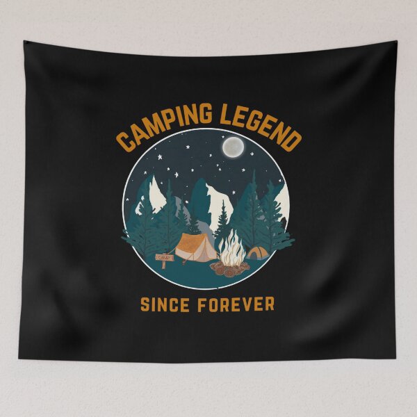 Item preview, Camping Legend Since Forever Camper Outdoors RV Camp Fire Tent Forest Moon Light designed and sold by CarantinedChaos.
