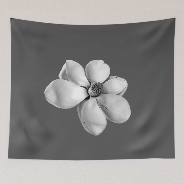 Item preview, magnolia blanca sobre fondo gris designed and sold by annasofia.