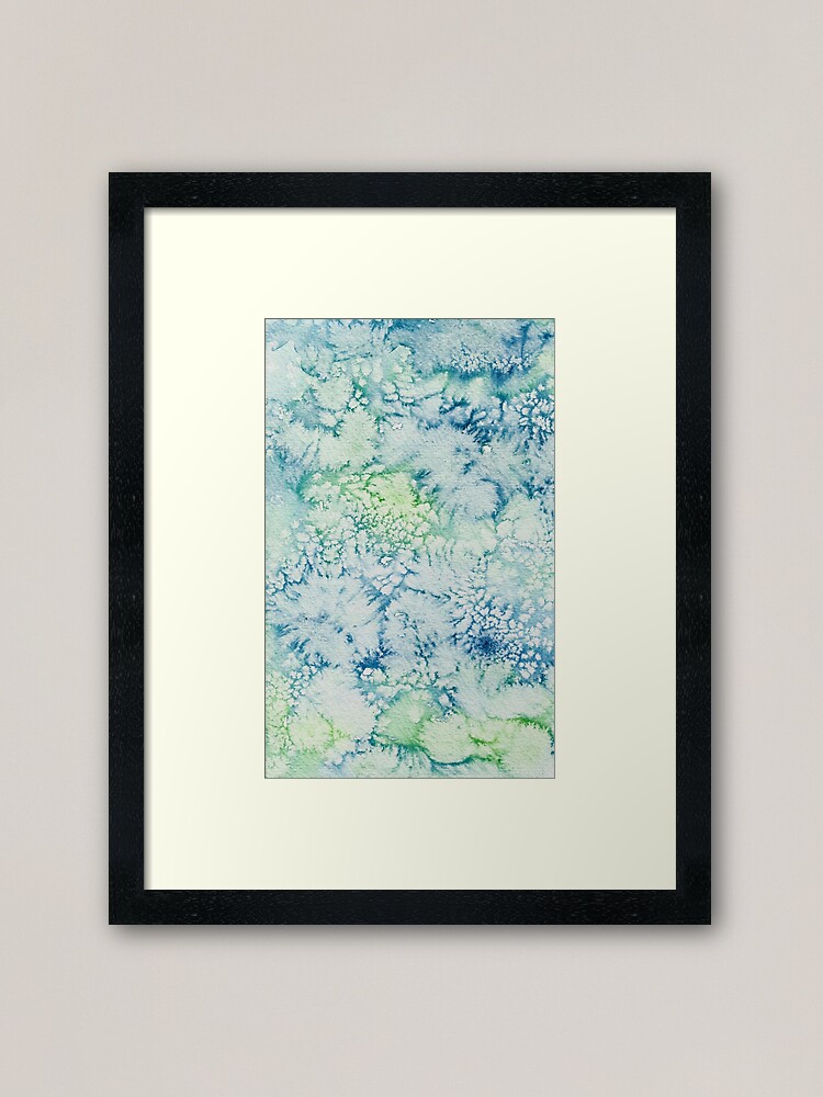 Alternate view of Blue, Green, Turquoise Abstract Watercolor Design Framed Art Print