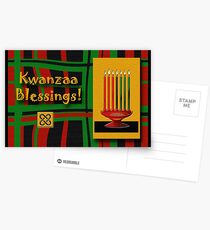 Kwanzaa Blessings, Kinara and Umoja Unity Symbol Postcards