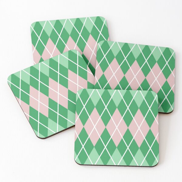 Item preview, Green and Pink Argyle Pattern designed and sold by Creations-By-Em.