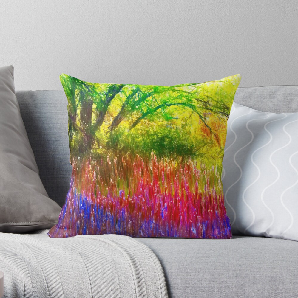 Spring in the park Throw Pillow