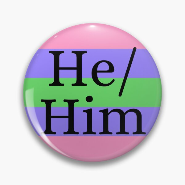 Item preview, He Him Trigender Pronoun Tri Gender Identity Pin designed and sold by prideXrainbow.