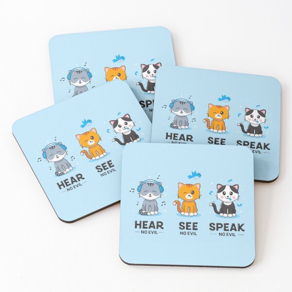 Item preview, Oír Ver Hablar No Evil Cats designed and sold by Katrina Sutton.