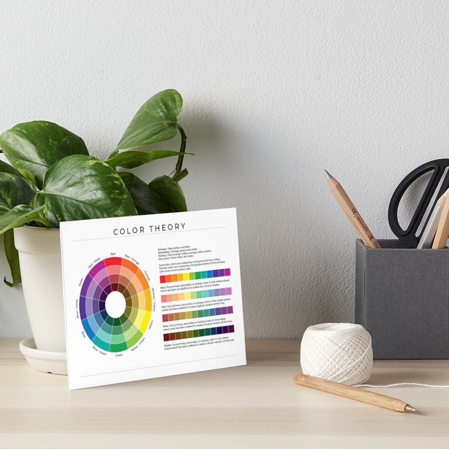 Color Theory on White American English Digital Printable