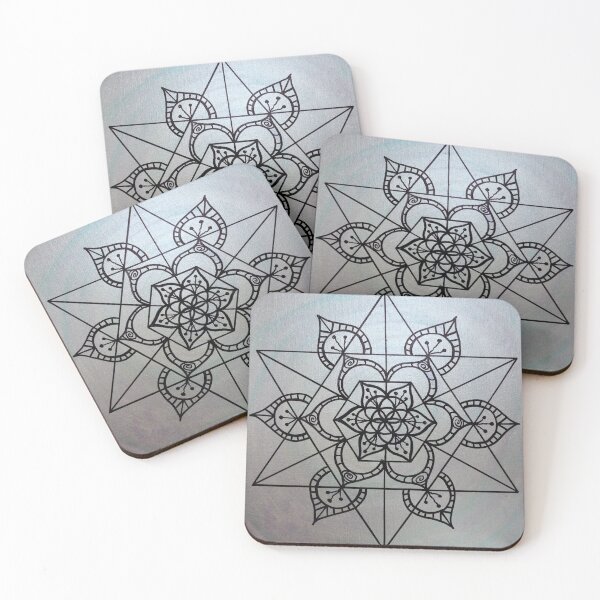 Item preview, BLOOM MANDALA ~ SACRED GEOMETRY FOR THE SOUL~ MAUVE, BLUE designed and sold by Ann Chatfield.