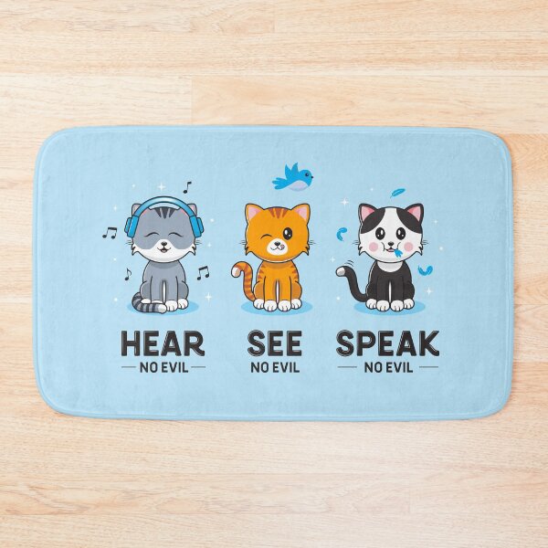 Item preview, Oír Ver Hablar No Evil Cats designed and sold by Katrina Sutton.