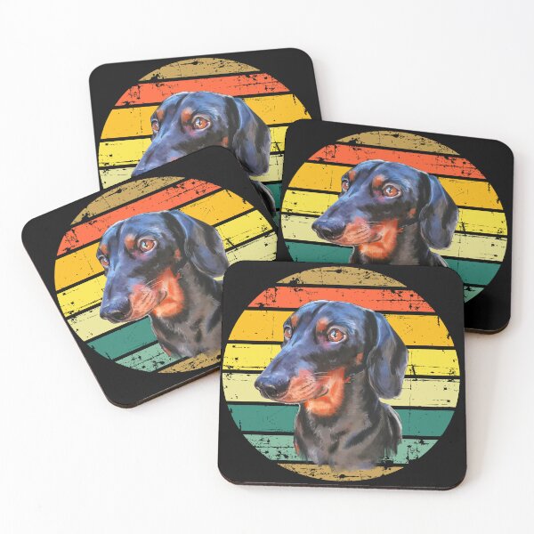 Item preview, Retro style dachshund sausage wiener dog portrait designed and sold by PG Illustration.