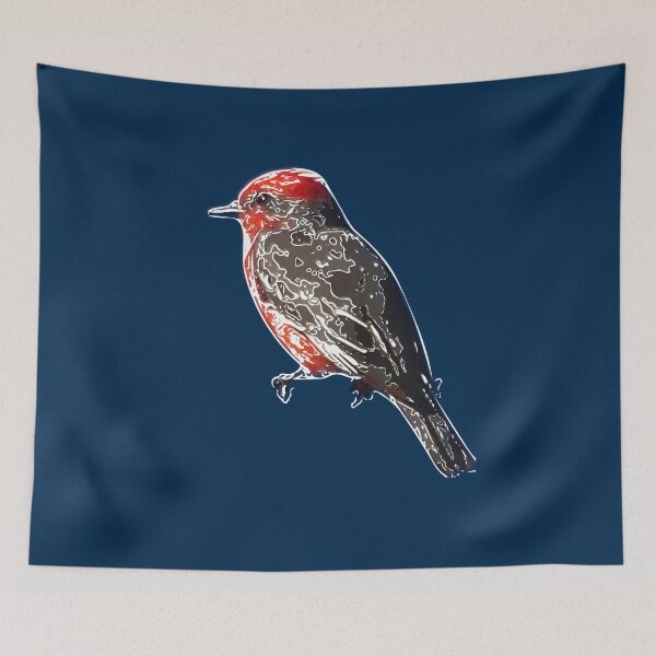 Item preview, A Vermilion Flycatcher White Alternate Design  designed and sold by designsasstultd.