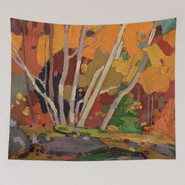Aperçu de l'œuvre Tom Thomson Bouleaux d'automne, 1916 créée et vendue par Vintage Wall Art.
