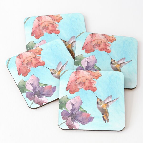 Item preview, Rufous Hummingbird and Poppy Flowers designed and sold by FineArtography.