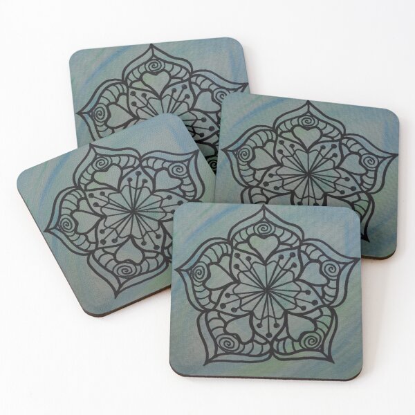 Item preview, YOU ARE LOVED MANDALA ~ SACRED GEOMETRY FOR THE SOUL~BLUE, GREY designed and sold by Ann Chatfield.