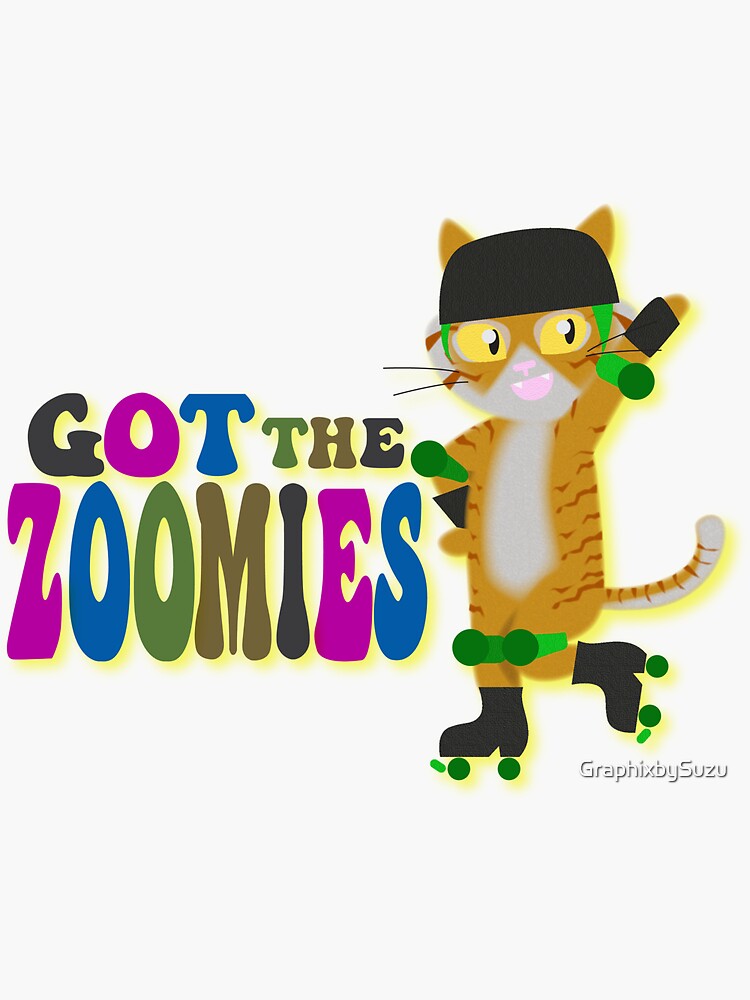 "Orange Tabby Cat got the Zoomies" Sticker for Sale by GraphixbySuzu
