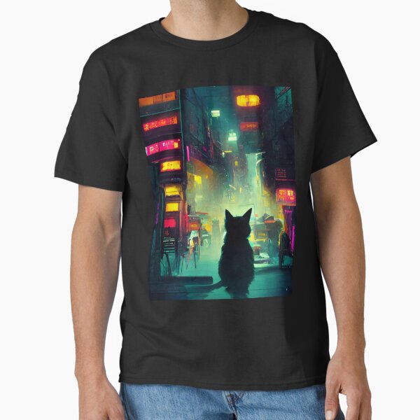 Artikel-Vorschau von Cyberpunk-City-Katze, designt und verkauft von CastilloStyle.