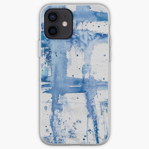 Blue Watercolor Streak ~ Abstract Painting iPhone Soft Case