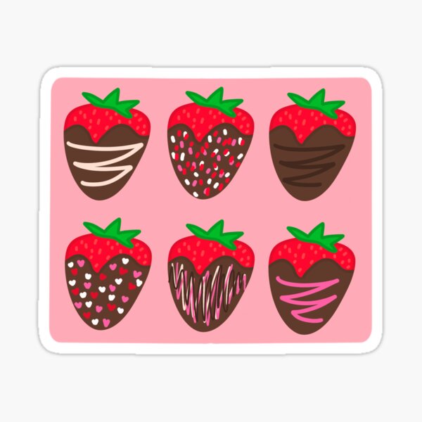 "Chocolate Covered Strawberries" Sticker for Sale by emreese Redbubble
