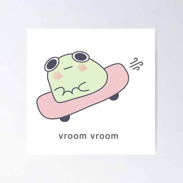 Item preview, cute cartoon frog on skateboard designed and sold by l2b-studio.