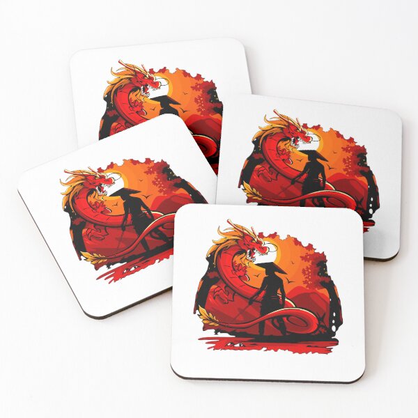 Item preview, Shadow samurai fighting dragon. designed and sold by Art-Vibrations.