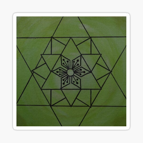 BOUNDARIES FOR GROWTH MANDALA ~ SACRED GEOMETRY FOR THE SOUL~GREEN Sticker