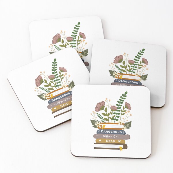 Item preview, Dangerous Women Read Graphic Design - Stack of Books and Flowers designed and sold by Medisigne.