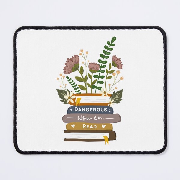 Item preview, Dangerous Women Read Graphic Design - Stack of Books and Flowers designed and sold by Medisigne.