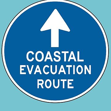 coastal evacuation route sign