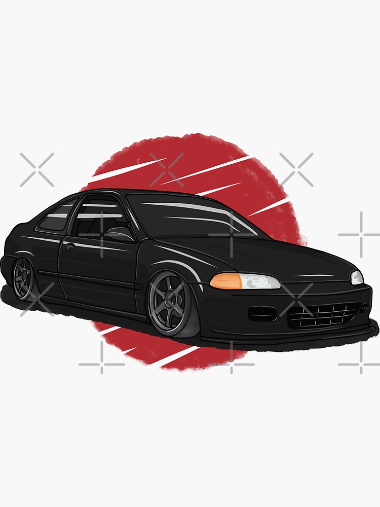 Honda Civic EJ1 - Black Sticker for Sale by JonasJunqueira