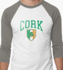 Cork, Ireland with Shamrock Men's Baseball ¾ T-Shirt