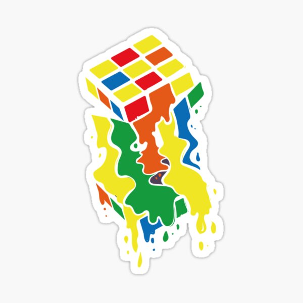 Rubix Player Rubik Cubes Lover Melting Rubiks Sticker For Sale By Arcanwilkinson Redbubble 