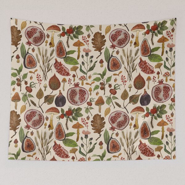 Item preview, Rose Hips, Fruit & Leaves Pattern designed and sold by Lauren Ullrich.