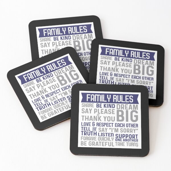 Item preview, Family Rules Blue Gray Sticker designed and sold by avickieww80.