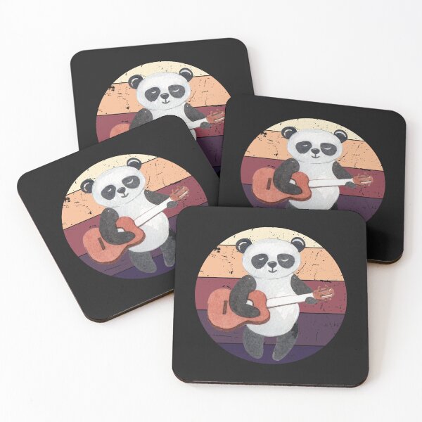 Item preview, Guitar Panda Vintage Sunset designed and sold by HappyLifeCreate.