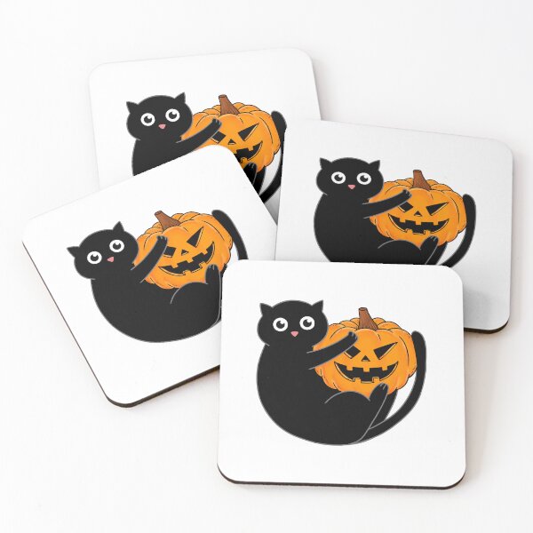 Item preview, Black cat and pumpkin designed and sold by coffeeman.