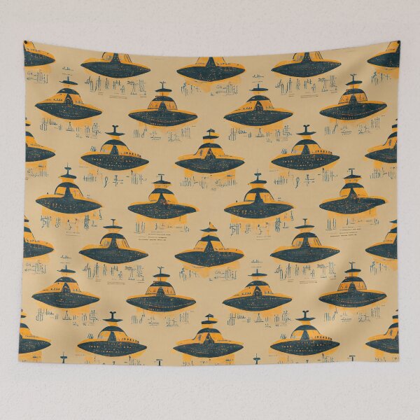 Item preview, Alien hieroglyphs seamless pattern designed and sold by Riverside-Moon.